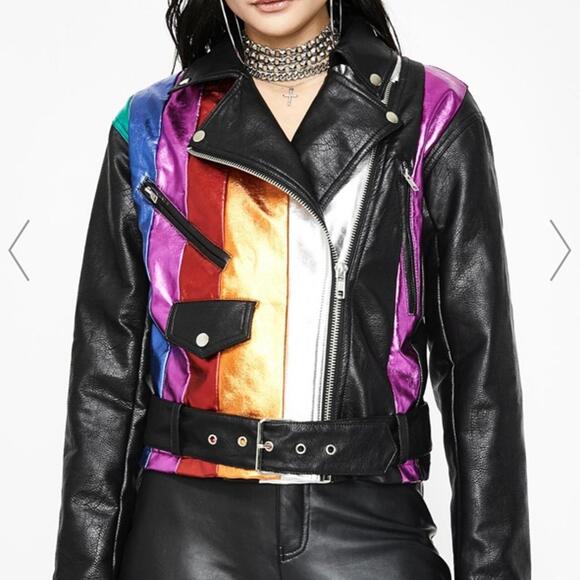 DollsKill Rainbow moto Jacket - Picture 2 of 4